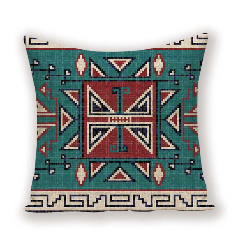 Чехол для подушки в стиле ретро с мандалой геометрическую полоску искусственный
