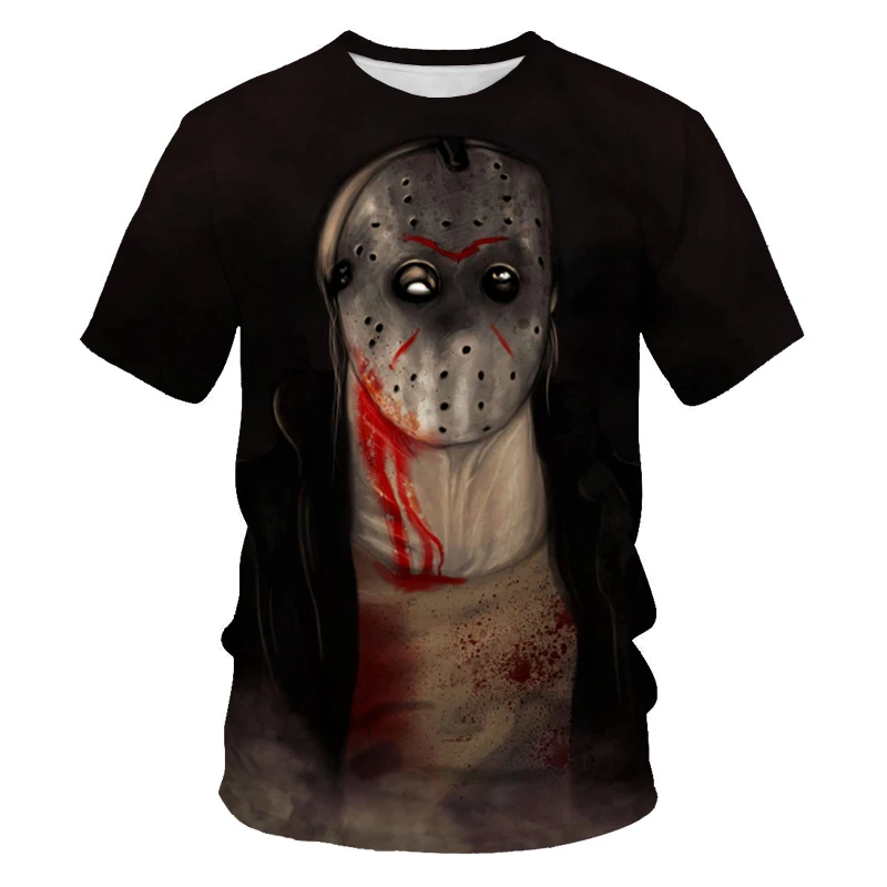 

20213D printed short-sleeved men and women daily outdoor clown graffiti painting casual comfortable sports O-neck T-shirt 3D