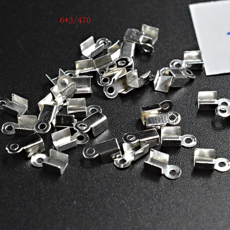 

FLTMRH 230pcs 6*3mm Alloy Necklace Cord End Tips Irregular silver color Tone