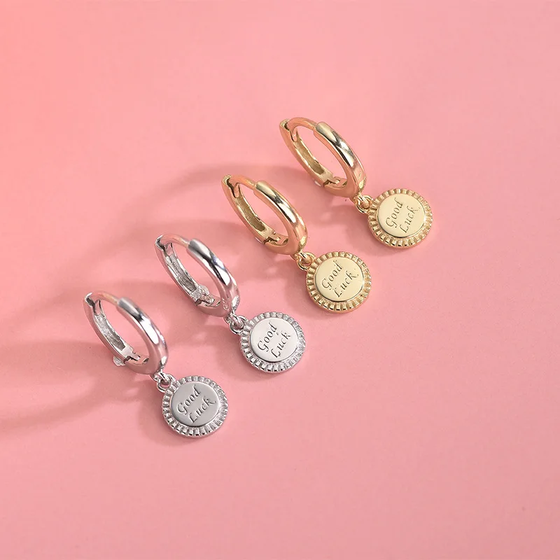 Женские круглые серьги кольца из стерлингового серебра 925 пробы с хорошей