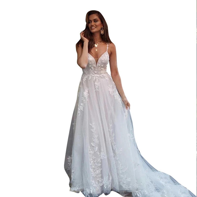 

Женское свадебное платье, ТРАПЕЦИЕВИДНОЕ ПЛАТЬЕ на бретелях-спагетти