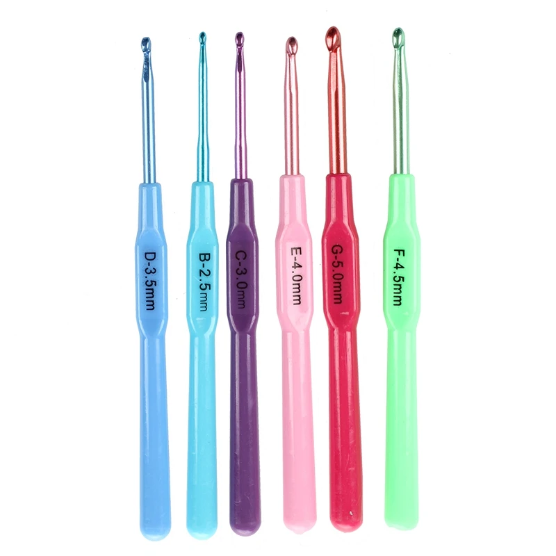 

Plastic Handle Crochet Hooks Knit Needles Weave Craft - ran color