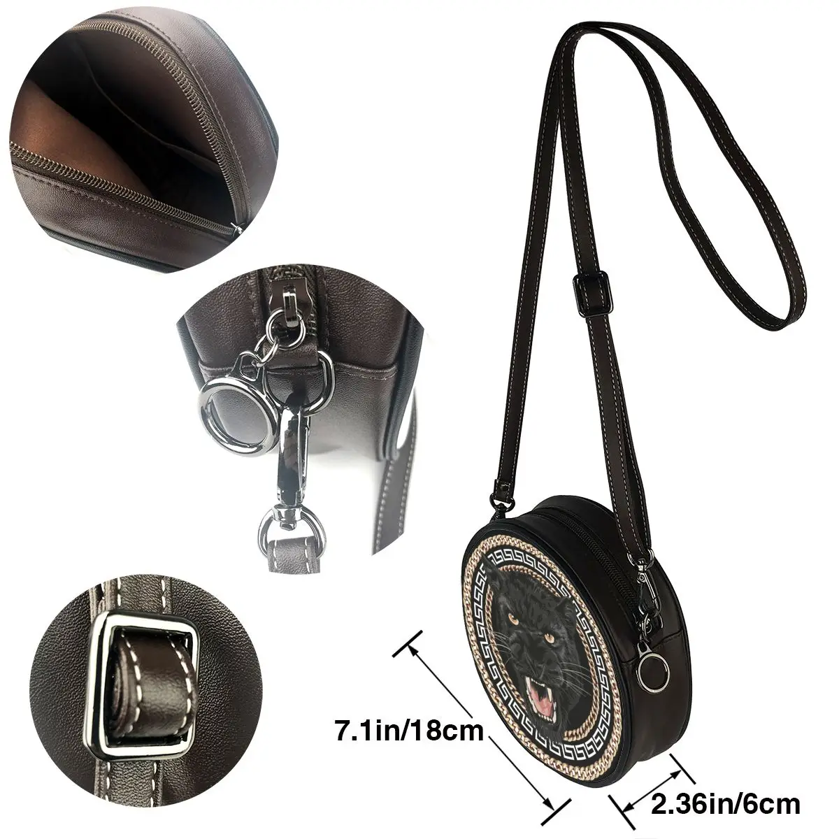 

NOISYDESIGNS Women Circular Shoulder Bag 2020 Leather Bag Street Crossbody Purse Sling Shoulder Messenger Bag Handbags Female