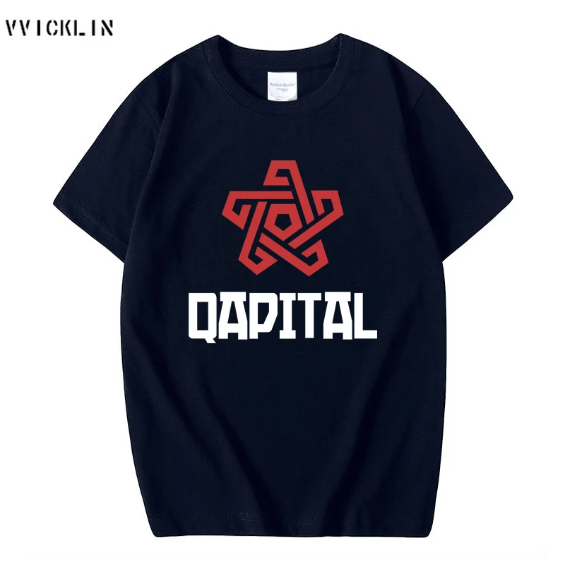 Футболка Qapital в стиле панк рок-группы хлопковые топы хип-хоп Повседневная