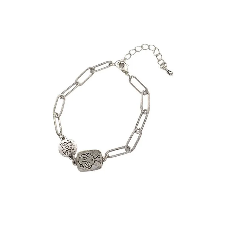 

Cute Little Boy Bracelet Bracelets Simple Bangles Ladies Round Jewellery Party Couple Trendy Silver Color Alloy Hip Hop