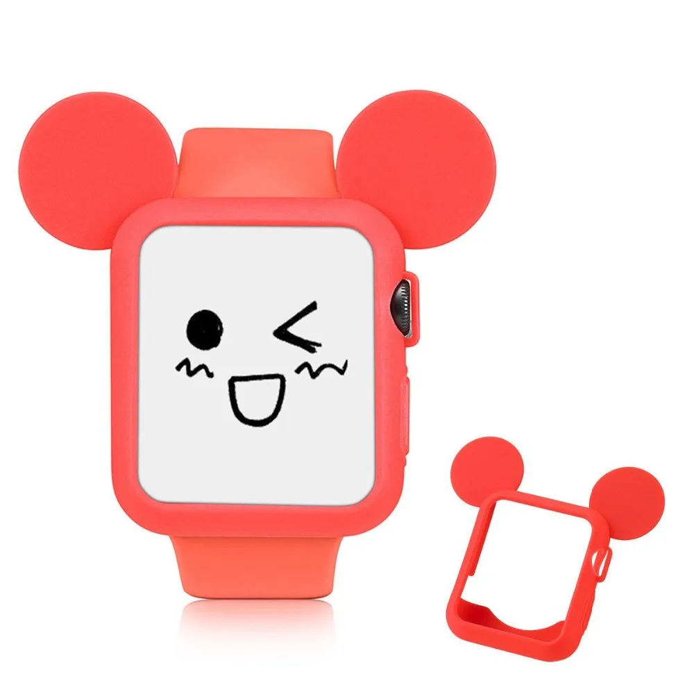 Прекрасный силиконовый чехол с Микки для Apple Watch, чехол серии 4 44/40 мм, Мягкий защитный чехол с рисунком для iWatch 3 2 1 38 мм 42 мм