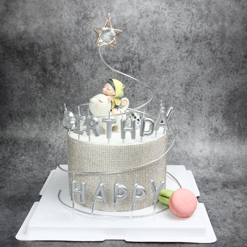 

Pretty Shiny Glittler Cake Topper Gold Flash Cake Topper Happy Birthday Party Decoration For Home Party Supplies Cupcake Topper