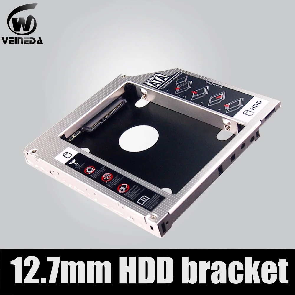 Универсальный алюминиевый жесткий диск 12 7 мм Caddy SATA 3 0 для 2 5 &quotSSD чехол HDD корпус