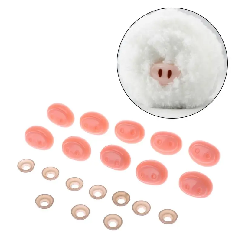 10 Pcs DIY Piggy Doll Puppet Plastic Pink Screw Thread Pig Nose Safety Washers Pads For Handmade Craft Children Kids Toy |