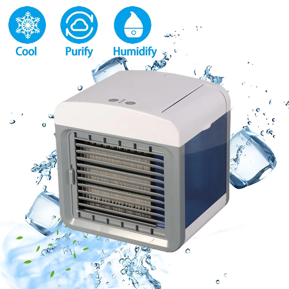 Mini Portable Air Conditioner Humidifier Air Cooler Fan Cooling USB Charging Air Conditioning Air Cooling Desktop For Room Home usb small air conditioning appliances mini fans air cooler fan summer portable strong wind air humidifies air conditioner 1pc