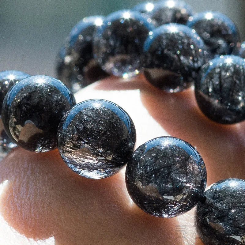 

Natural Black Hair Crystal Crystal Bracelet Hand String Defence Villain Mercury Retrograde Retreat Loose Ornaments Exorcise Evil