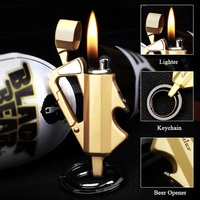 kerosene lighter zinc alloy keychain creative multifunctional smoking set beer bottle opener cigarette accessories