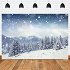 Фон для фотосъемки с изображением зимней снежной сцены, Фотофон для фотостудии, горы, дальности, боке, рождественские реквизиты