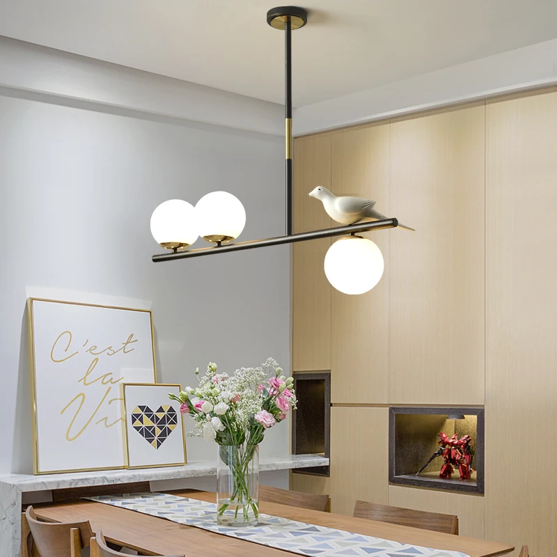 Современные скандинавские простые черные/Золотые светодиодный кухонные