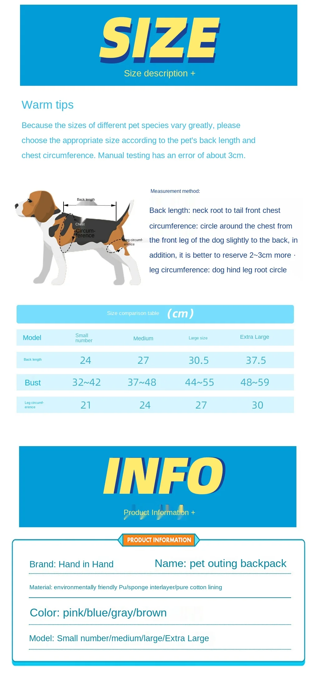

Traveling Pet Backpack Pet Hanging Bag Pet Chest Bag Pet Backpack Dog Backpack Dog Sling Pet Carrier