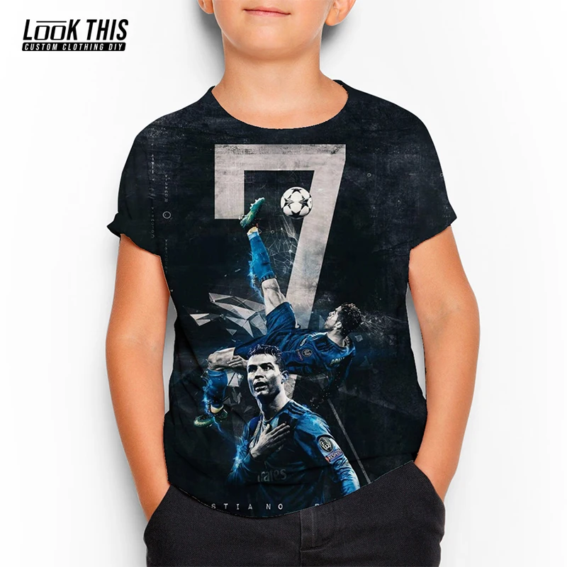 

C Ronaldo 3D Childs T Shirts Summer 2021 Sports Children's Clothing Boy Girl Loose Oversized T-shirt Short Sleeve O-Neck Tops