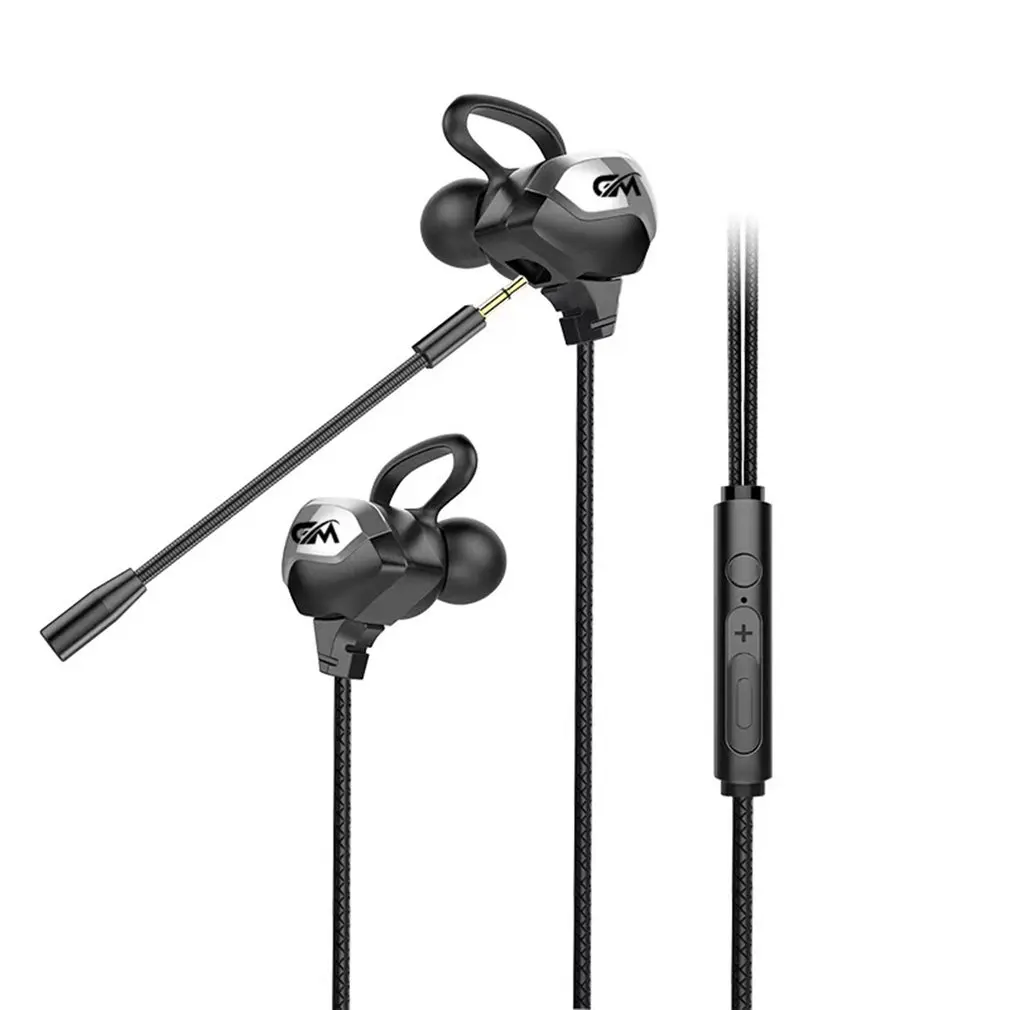 

GM Universal Portable Dynamic Noise Reduction In-Ear Wired Call Earphones Gaming Computer Earpiece With Stereo Sound Mic