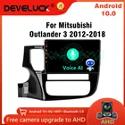 Автомобильный стереопроигрыватель Android10 с голосовым ИИ аудио радио для Mitsubishi Outlander 3 2012-2018 мультимедийный видеопроигрыватель с сенсорным экраном MP5 2Din DVD