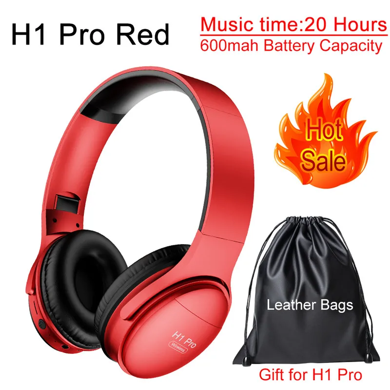H1 Pro Red AWI H1 Pro Bluetooth наушники Беспроводные Наушники Накладные наушники с шумоподавлением Hi-Fi стерео игровая гарнитура с микрофоном Поддержка TF карты - Цвет: H1 Pro Red