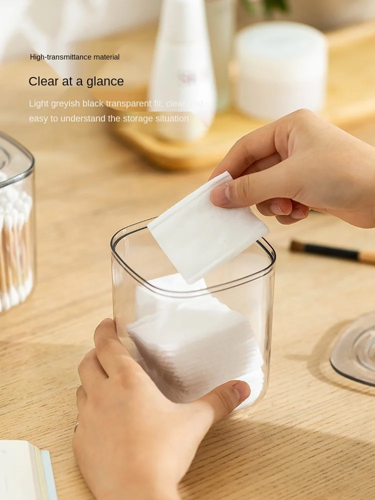 Cotton Pad Storage Box Cute Desktop Dustproof and Transparent Creative Swabs Facial Wipe Boxes | Дом и сад