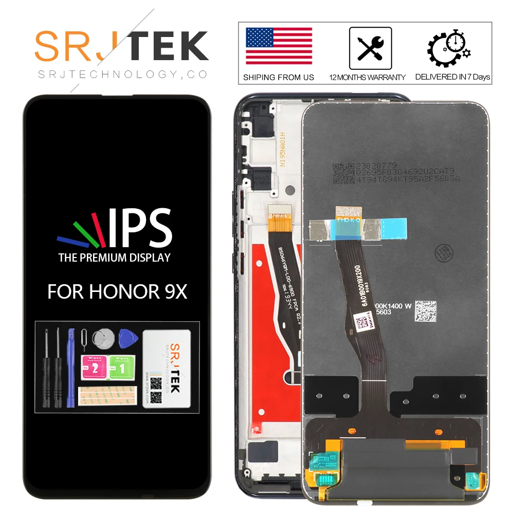 Srjtek For Huawei HONOR 9X LCD Touch Glass Panel Replacement Parts Display Sensor 9 X Screen Frame | Мобильные телефоны и