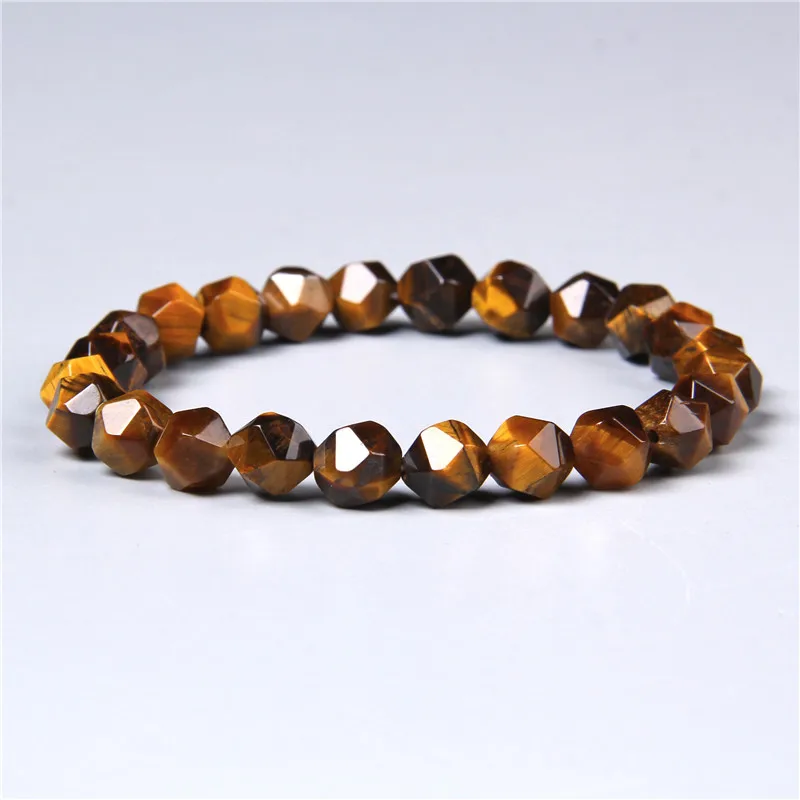 10 мм Граненый Серый Кристалл кварцевый камень бисер браслет синий Амазонит удача