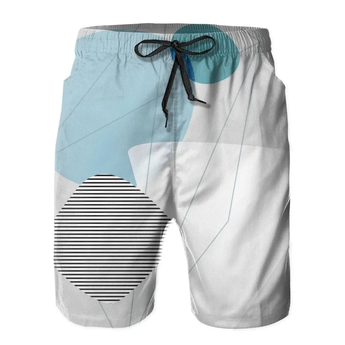 Штаны мужские с геометрическим рисунком, пляжные плавки для серфинга, спортивные быстросохнущие сетчатые повседневные смешные шорты для м...