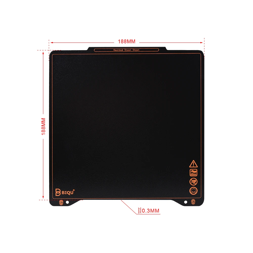 biqu sss super spring steel heated bed platform build plate hot bed pla petg abs tpu 3d printer parts for ender 3 cr10s prusa i3 free global shipping