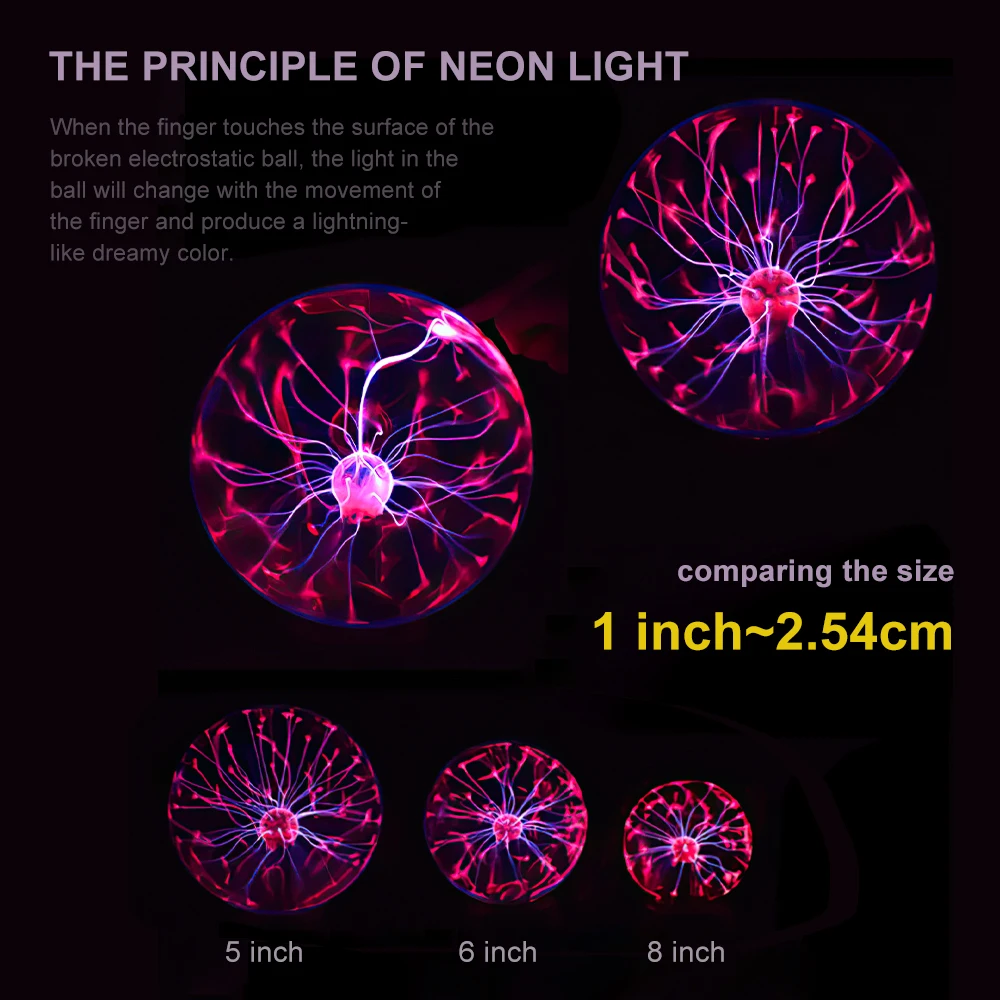 

USE Magic Lamp Electrostatic Ion Ball Novelty Items Electric Globe Glass Lightning Novelties Flashes With Music Voice Control