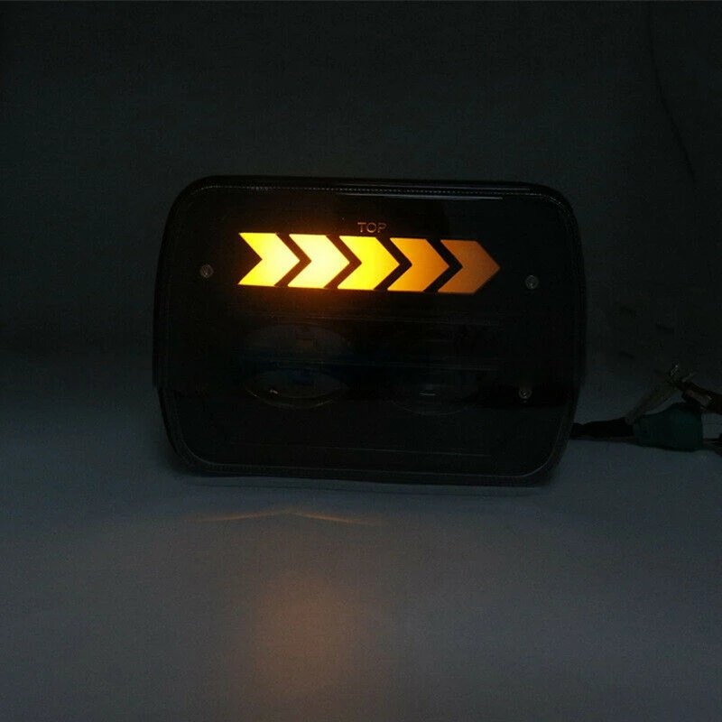 

Car 5 X 7 Inch LED Square DRL Headlight Lamp Spot High Low Beam Dynamic Turn Signal Light for Jeep Wrangler 2007-2017