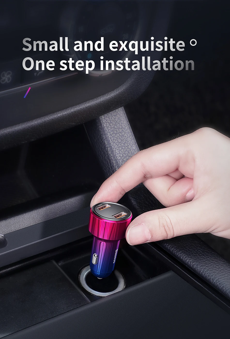 Baseus 45 Вт светодиодный дисплей автомобильное зарядное устройство quick charge 3,0 USB PD зарядное устройство type c Быстрая зарядка для iPhone 8 samsung huawei xiaomi phone
