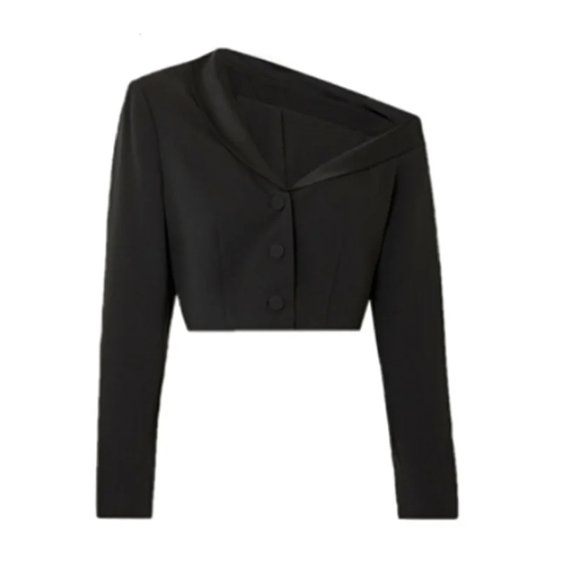 

Kpop Korean Celebrity ROSE Fashion Women Summer Short V-Neck Satin Jackets Ladies Sexy Single-breasted Cardigan Slim Outerwear