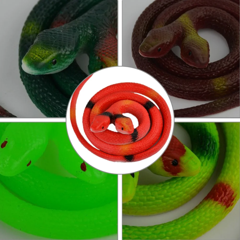 

5pcs Playthings Double-head Simulation Snake Adornment Random Color
