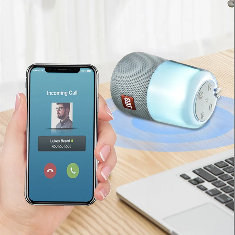 TG умный светодиодный Bluetooth динамик вспышка портативный fm радио мини открытый