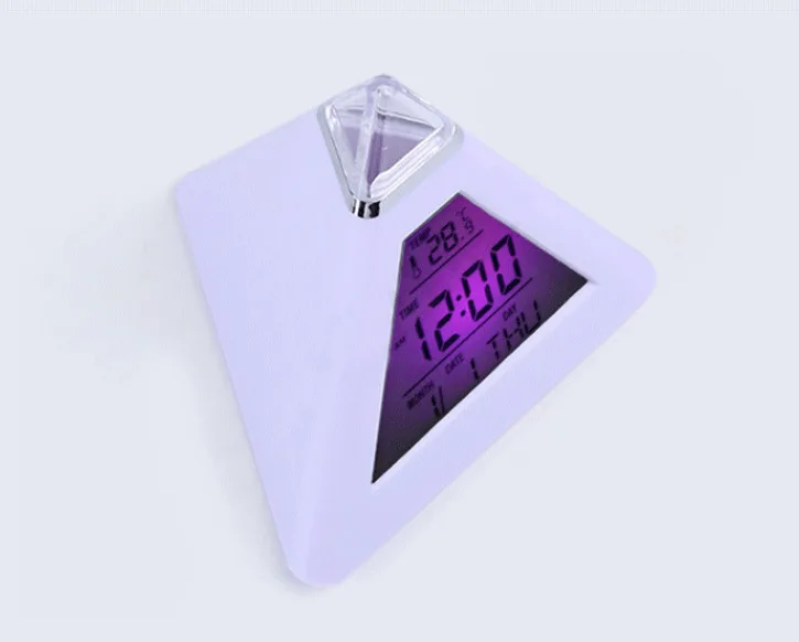 

Triangle colorful color alarm clock Creative lazy alarm clock LED colorful alarm clock Triangle decompression small alarm clock