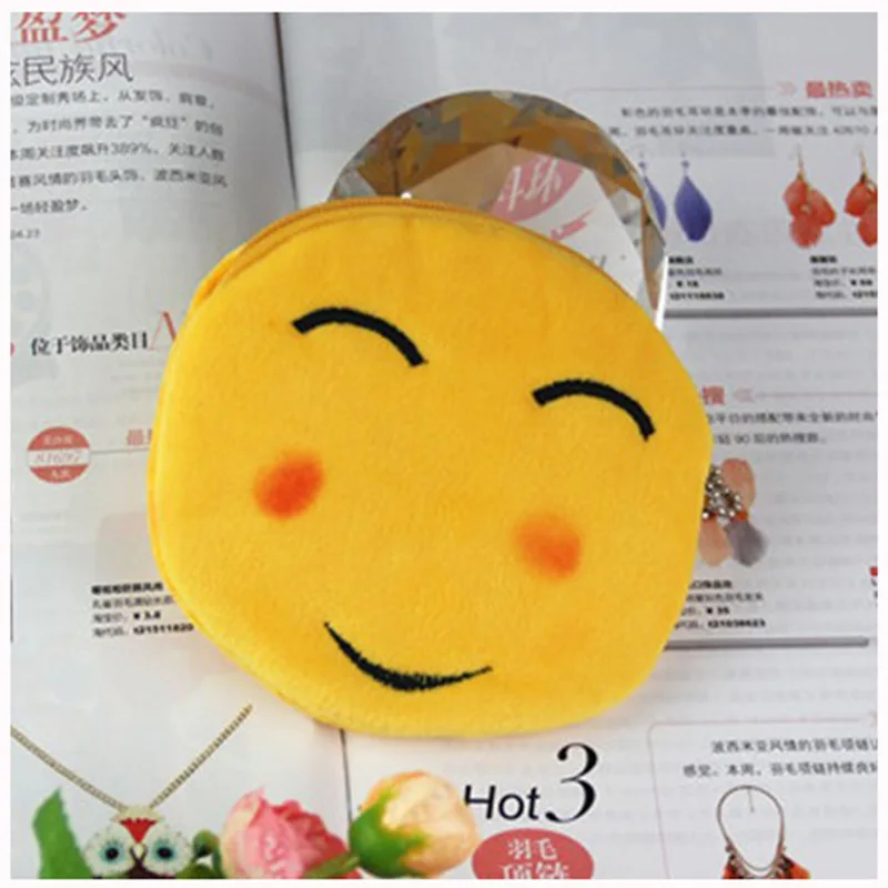 

Super Soft Short Pile Fabric Coin Purse for Kids Smiley Face Cute Small Purse Key Case Coin Case Wallet Wholesale Coin Pouch