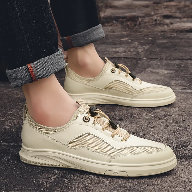 

Leisure Shoes Casual Men's Sneakers Zapatillas Hombre Man Shoes Men Running Leather Fashion Sapato Masculino Black