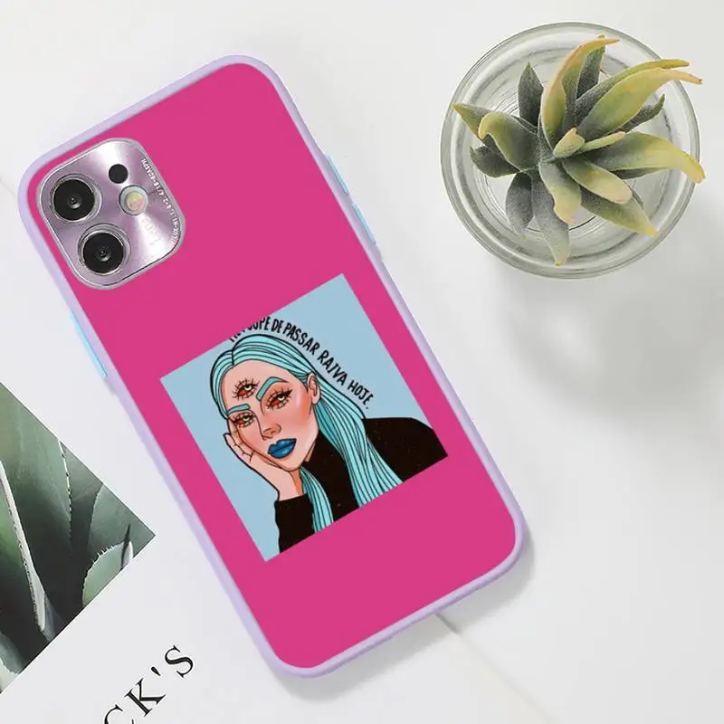 

Devil Woman Bad girl smoke eyes Phone Case Color Matte Transparent for iPhone 7 8 11 12 s mini pro X XS XR MAX Plus funda