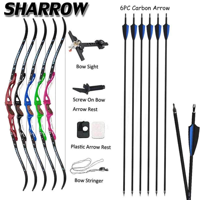 

1Set Archery 66inch Recurve Bows 18-44lbs Sports Bow Hunting Bow Target Practice Bow And Carbon Arrows For Shooting Accessories