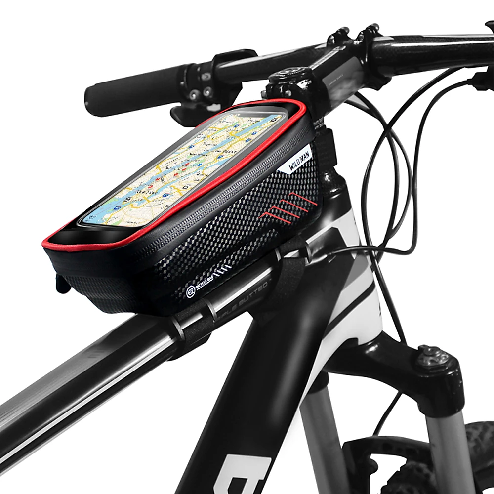 Bike Phone Bags with Touch Screen Holder Case Waterproof Bicycle Front Frame Tube Mount Storage Bag Cycling Pack | Спорт и