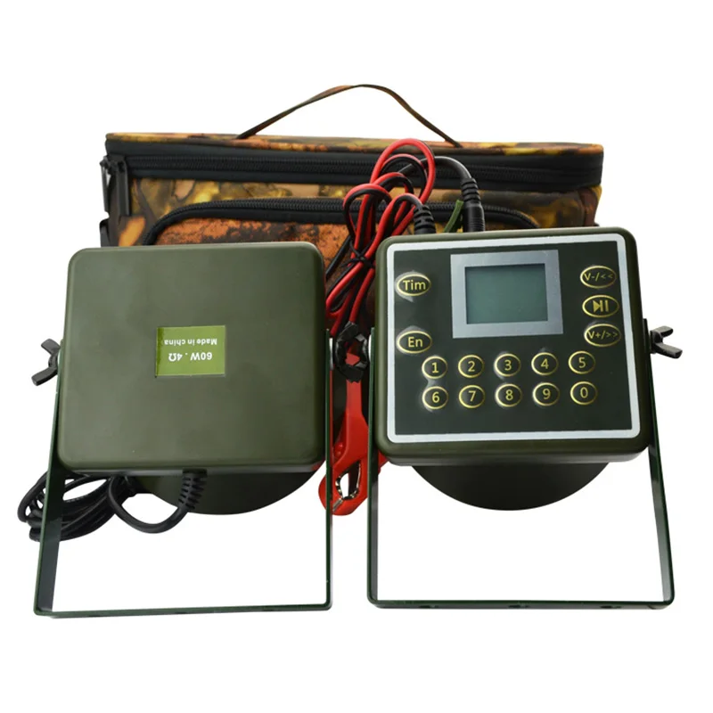 

60W Speakers Hunting Decoy Waterproof Duck Bird Caller Sounds Trap Hunting Bird Device Mp3 Birds Player Army Green Color