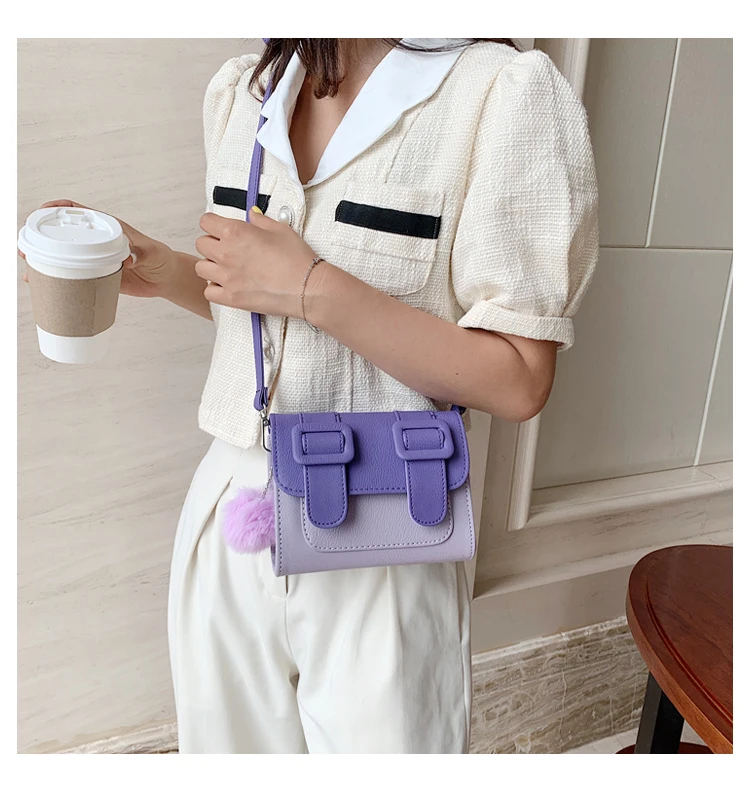 Женская сумка Кроссбоди маленькая фиолетовая сумочка из искусственной кожи