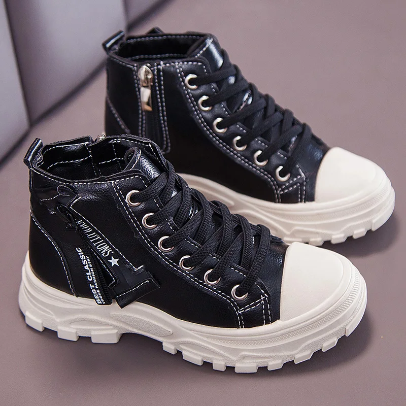 Children Shoes Spring White Boys Sneakers Fashion Brand Retro Platform Boots Kids Girls Footwear Breathable | Мать и ребенок