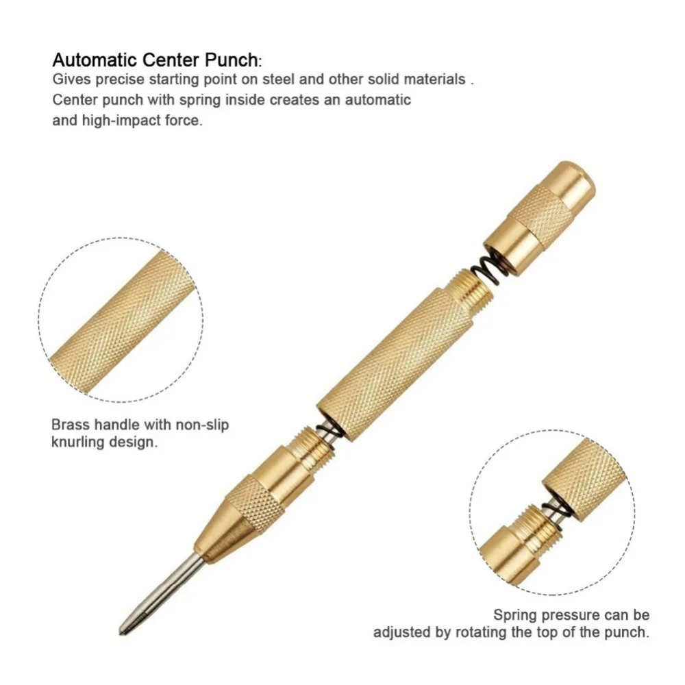 

6pcs/lot Titanium Hss Cobalt Step Drill Bit Imperial High Speed Steel Drill Bits Set for Metal Hole Drilling with Center Punch