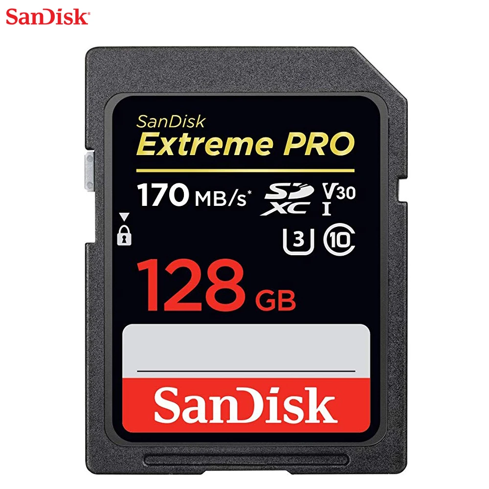 sandisk extreme pro sd card 256gb 128gb 64gb 32gb 16gb sdhc memory card uhs i high speed 633x class10 170mbs v30 for camera free global shipping