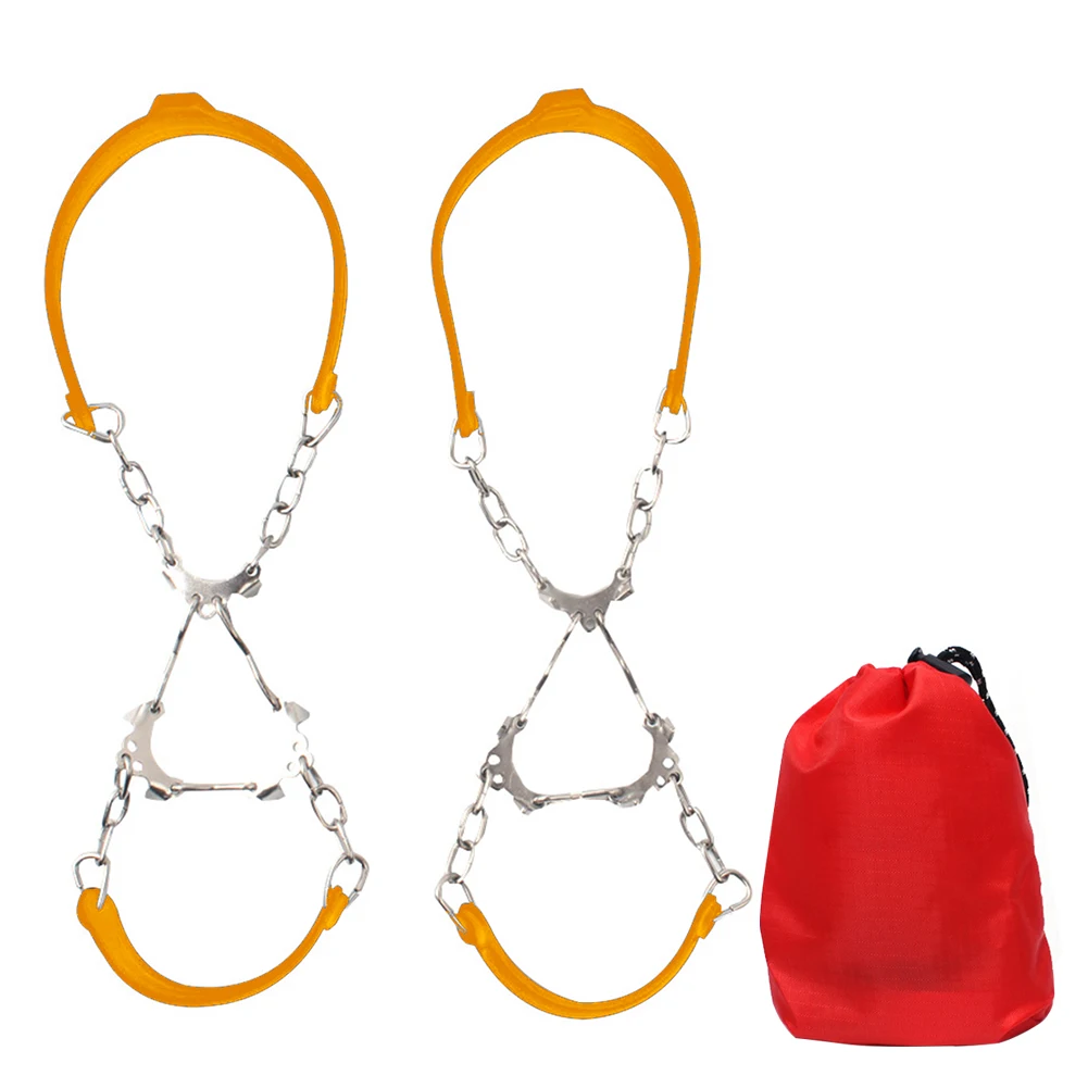 1Pair Outdoor Winter Chain Ice Gripper Anti Slip 6 Teeth Cleats Crampon Snow Sports Climbing Hiking Silicone Shoe Spikes | Обувь