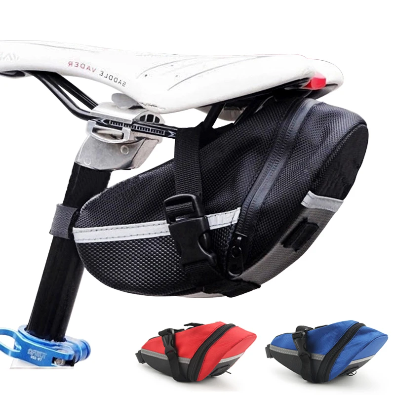 Black Bicycle Bag Bike Small Storage Saddle Seat Cycling Tail Rear Pouch Accessories | Спорт и развлечения