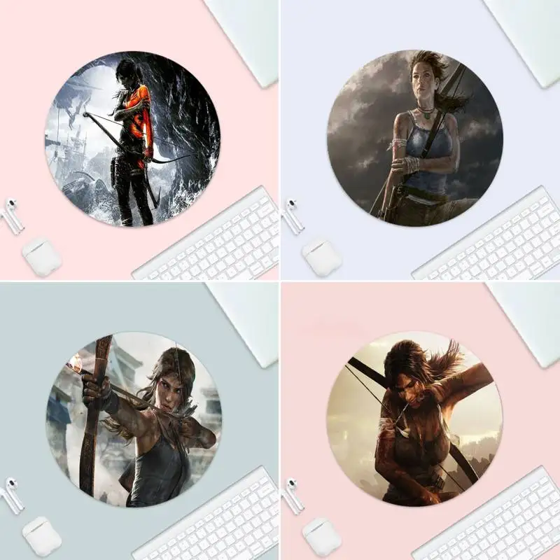 Забавный натуральный коврик для мыши с ларой Крофт гробницей Raider Настольный