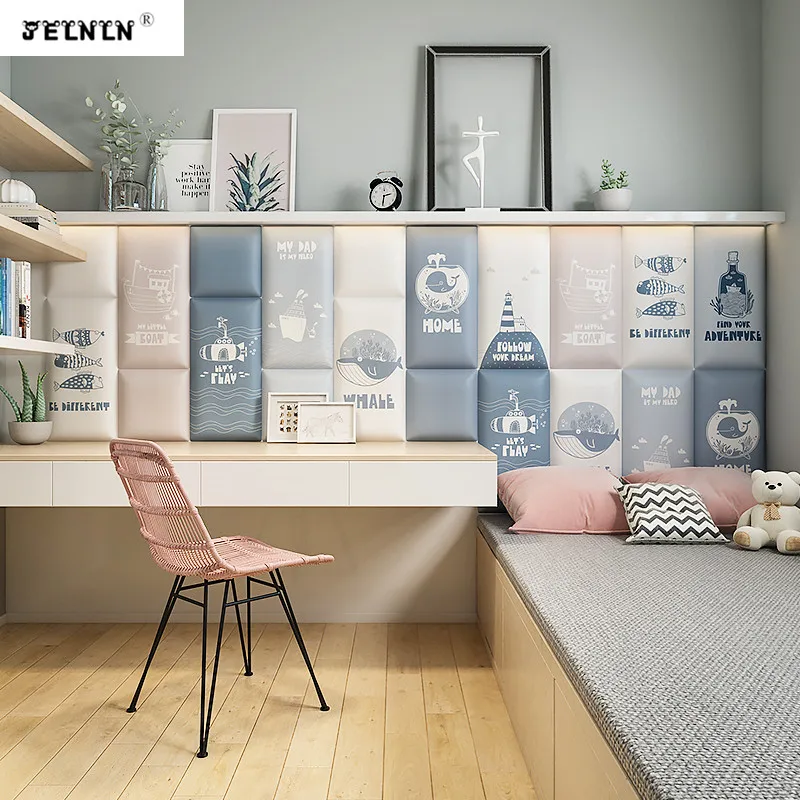 

Blue Moon Pattern Child Anti-collision Wall Sticker Soft Pack Tatami Children's Room Baby Bedroom Background 3D Wall Sticker
