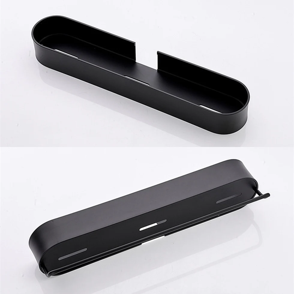 black bathroom shelf 30 50cm lenght kitchen wall shelves shower basket storage rack towel bar robe hooks bathroom accessories free global shipping